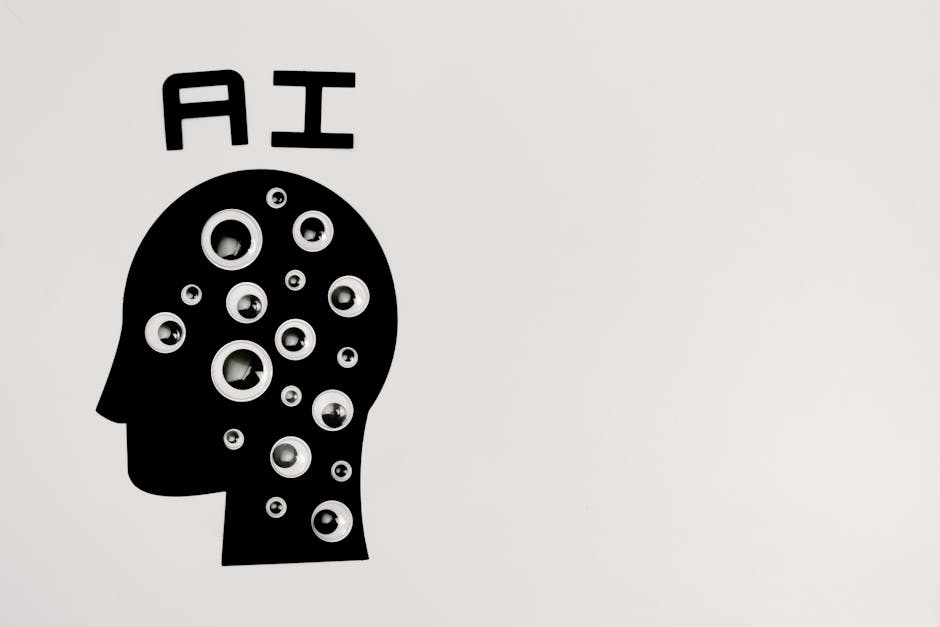 AI text above a human head silhouette filled with shiny circles, representing AI's role in drug development innovation.
