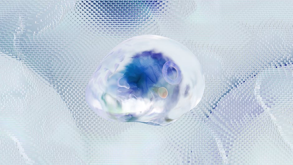 Abstract translucent sphere with blue/purple swirls on digital grid, symbolizing AI analysis of learner behavior data.