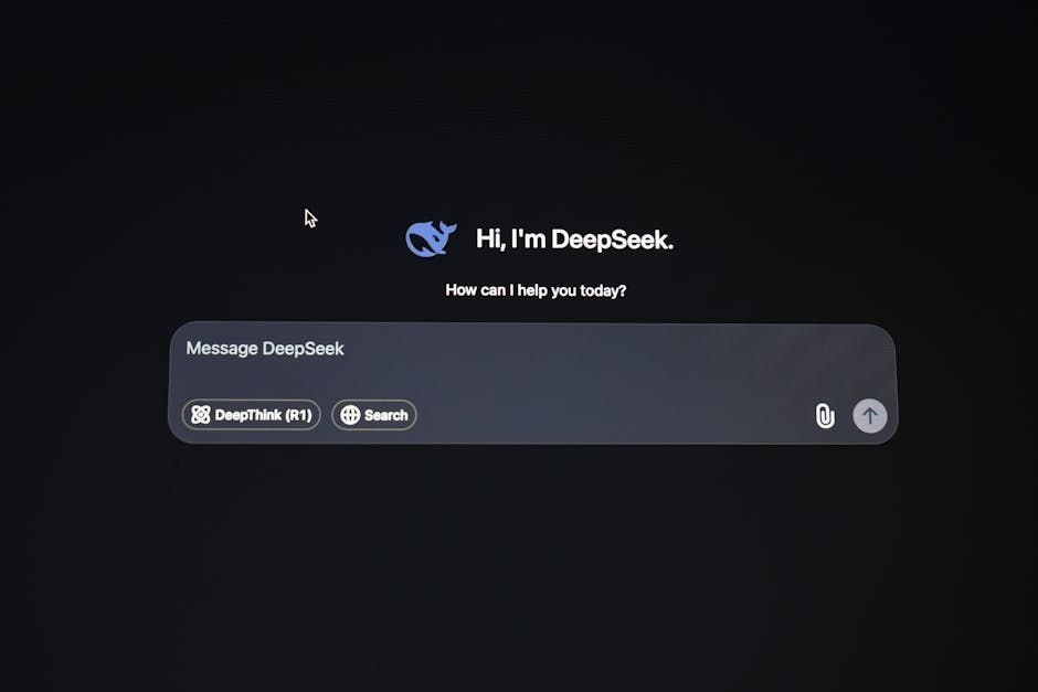 DeepSeek AI chatbot interface, an AI-driven tool for niche website competitor analysis, with message input.