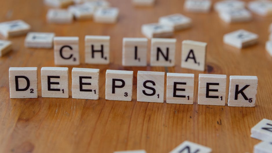 Scrabble tiles spelling CHINA DEEPSEEK, symbolizing AI-powered quiz generation for professional certification exams.